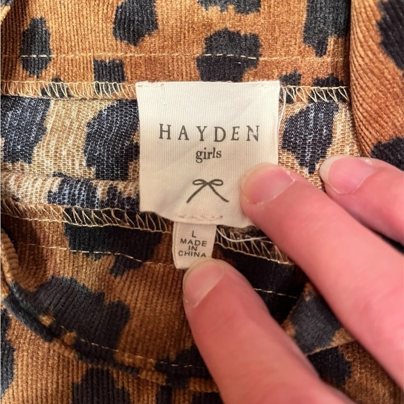 Hayden Girls Corduroy Leopard Overall Dress Size L (age 11/12) - Picture 11 of 12